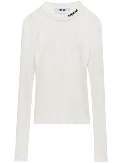Intarsia-Logo Knitted Top