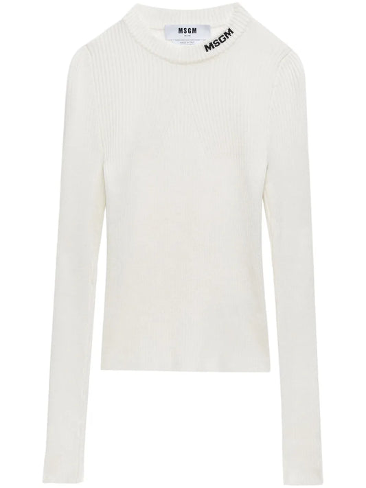 Intarsia-Logo Knitted Top