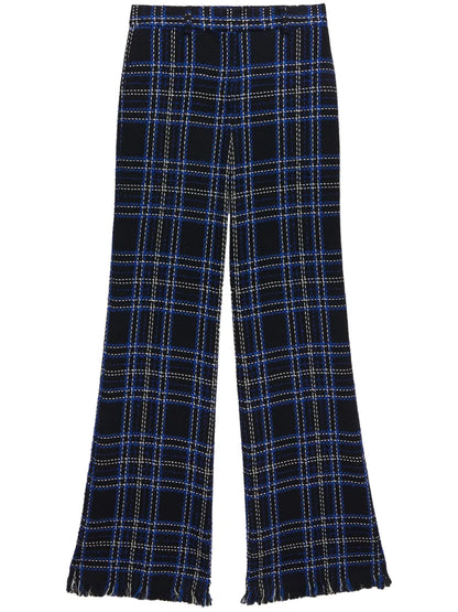 Checked-Panel Cotton Trousers