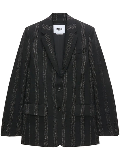 Striped Single-Breasted Blazer