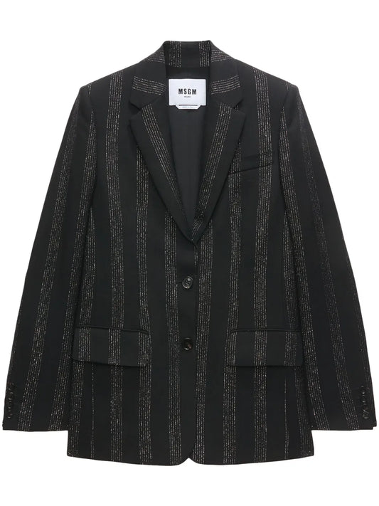 Striped Single-Breasted Blazer