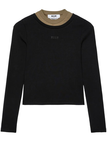 Embroidered-Logo Knitted Top