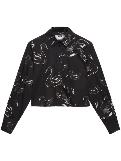 Printed Cropped Shirt