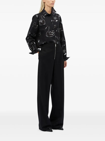 Printed Cropped Shirt