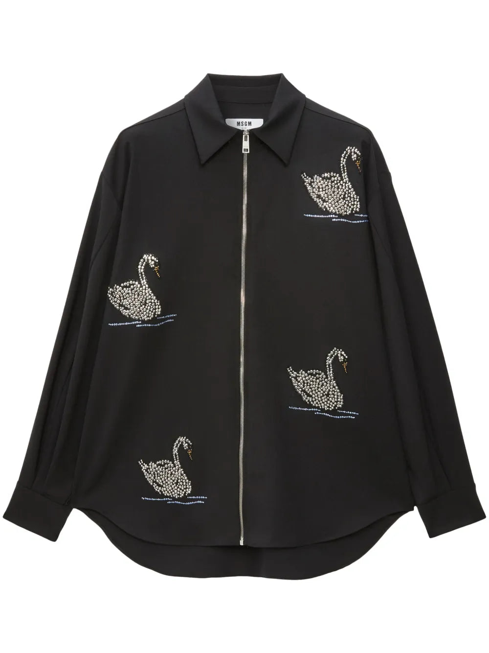Studded Zip-Up Shirt