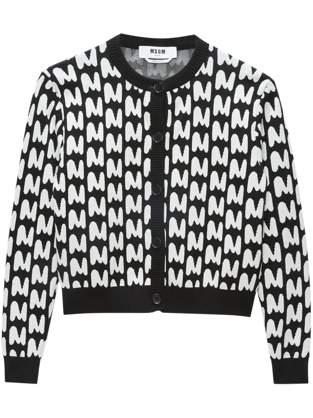 Intarsia-Knit Logo Cardigan