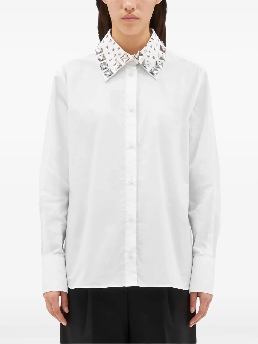 Studded-Collar Buttoned Shirt