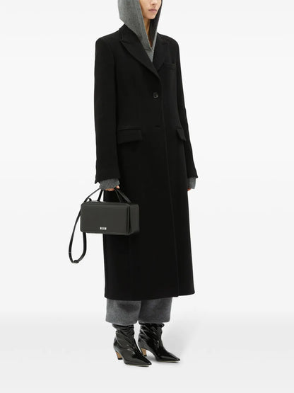 Notched-Lapel Button-Fastening Coat