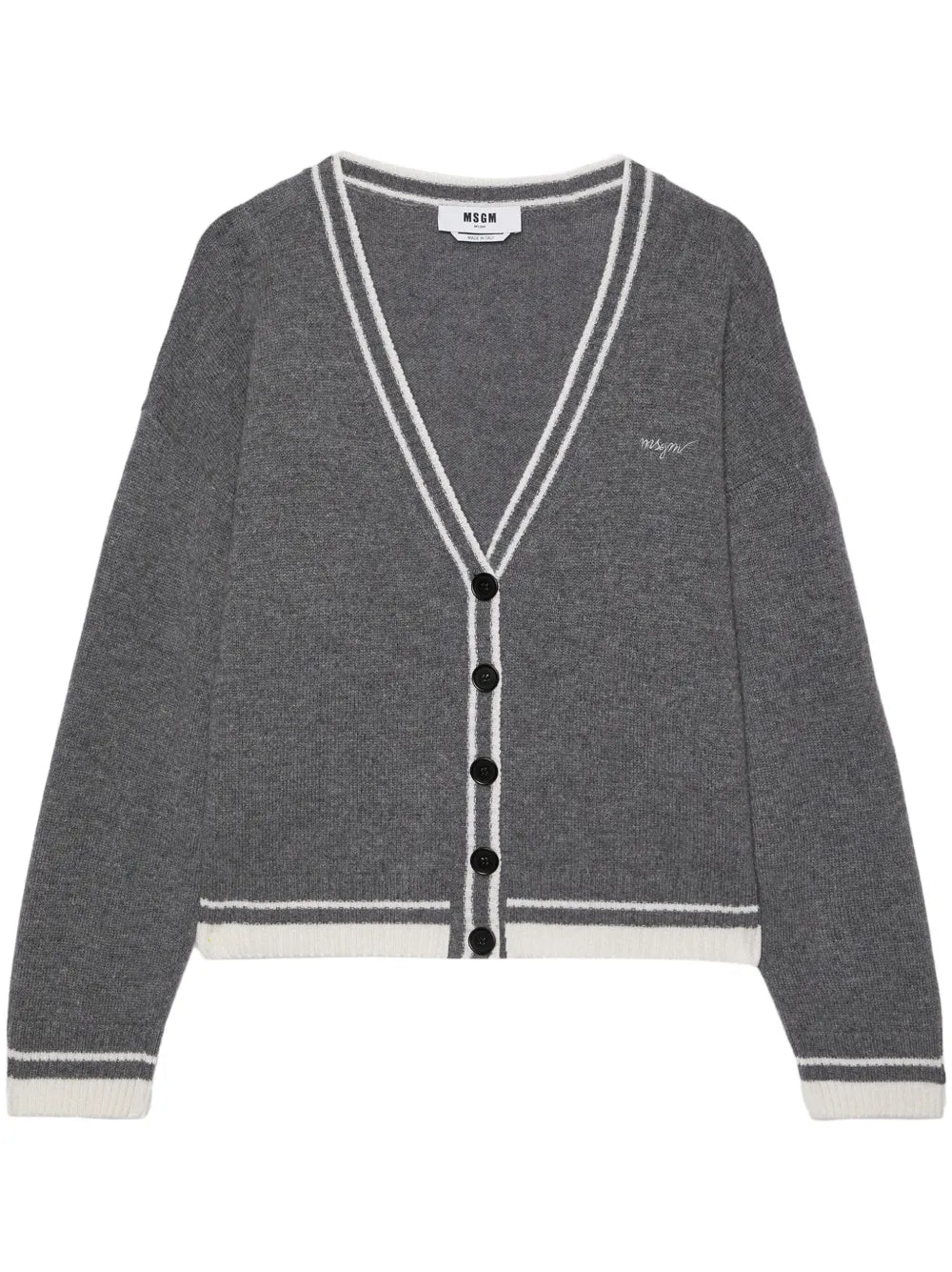 Embroidered-Logo Cardigan