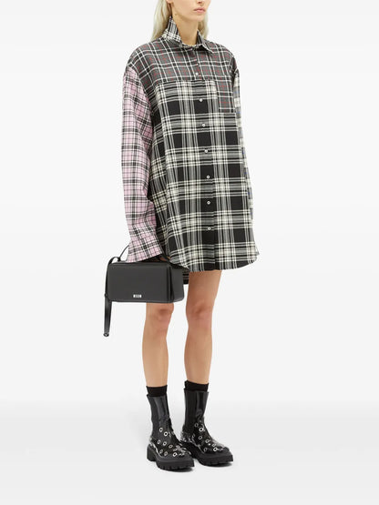 Check Mini Shirt Dress