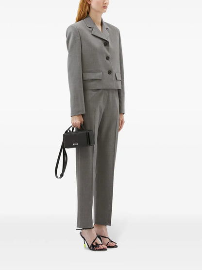 Straight-Leg Virgin-Wool-Blend Trousers