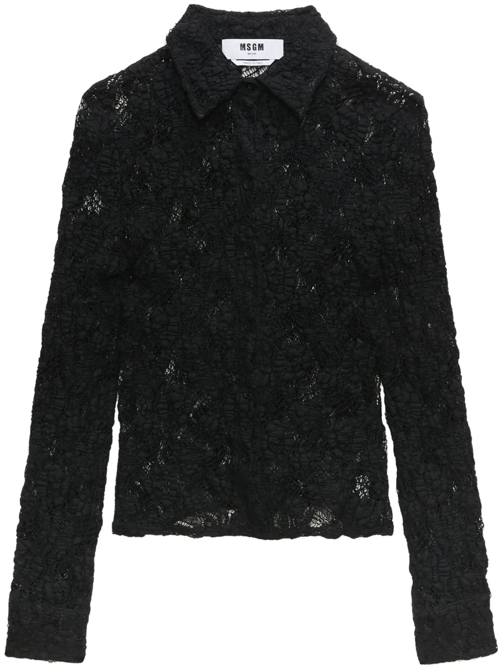 Floral-Lace Button-Up Shirt