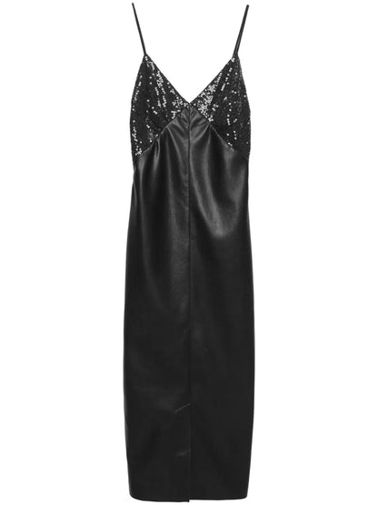 Sequin-Embellished Midi Dress