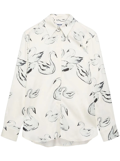 Swan-Print Shirt