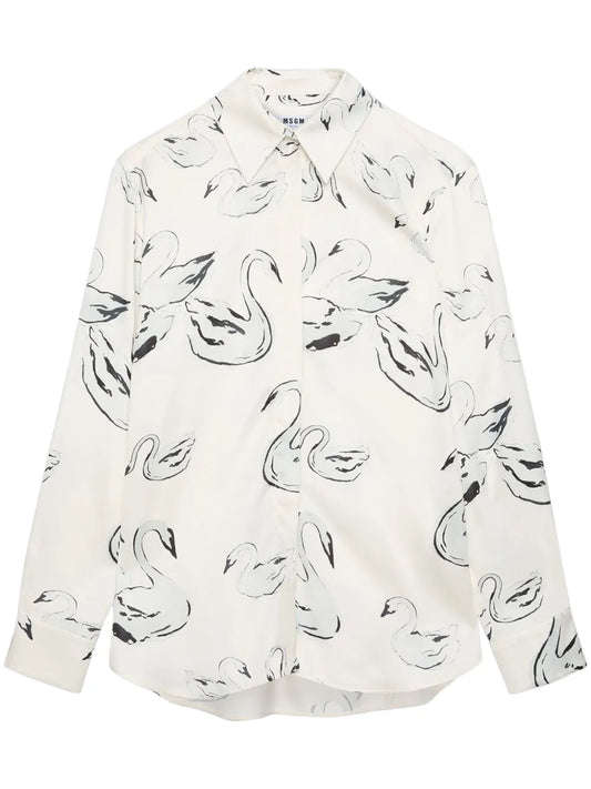 Swan-Print Shirt