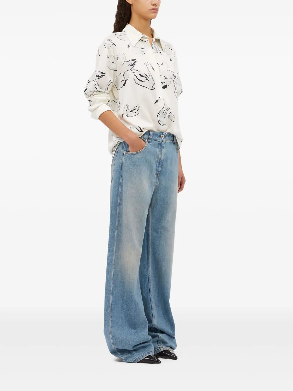 Swan-Print Shirt