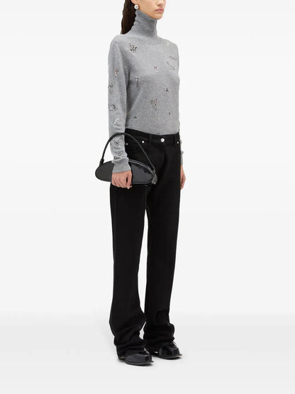 Embellished High-Neck Jumper