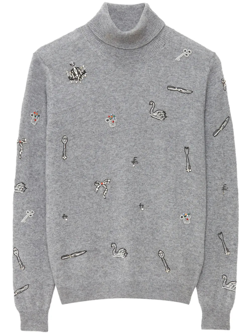 Embellished High-Neck Jumper