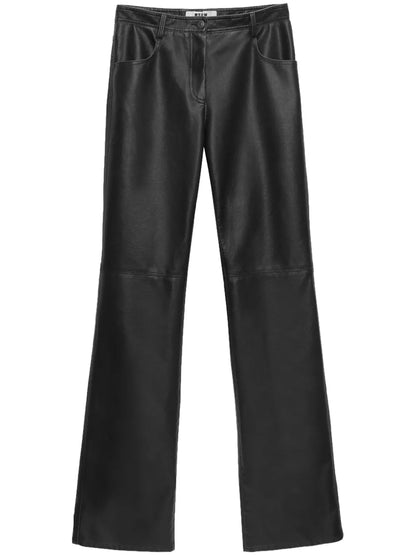 Straight-Leg Leather Trousers