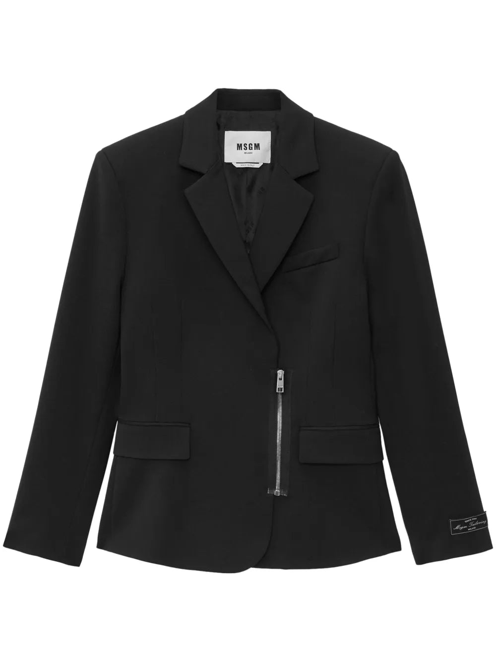 Zipped Single-Breasted Blazer