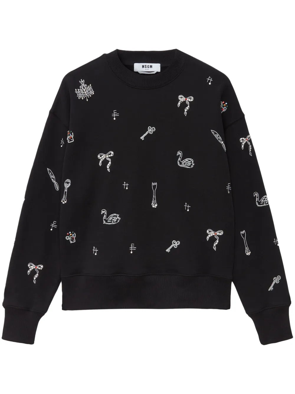 Beaded Cotton Sweatshirt