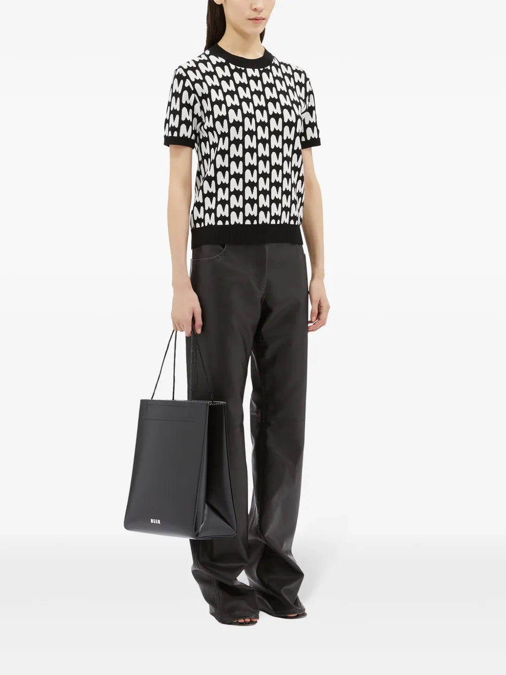 Jacquard-Logo Print Shirt