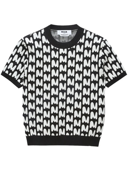 Jacquard-Logo Print Shirt