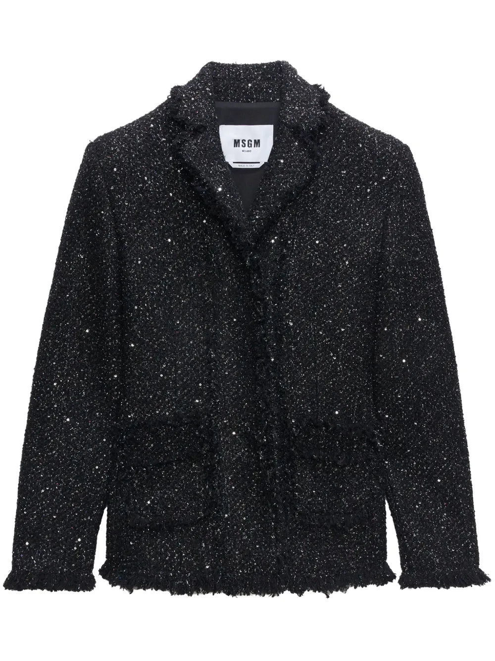 Single-Breasted Bouclé Blazer