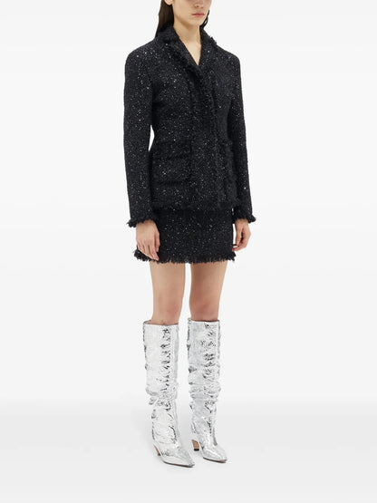 Single-Breasted Bouclé Blazer