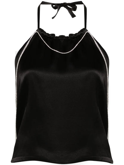 Layla Crystal-Embellished Satin Top