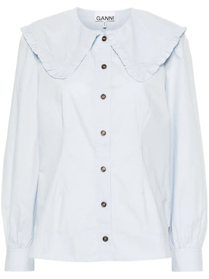 Puritan-Collar Cotton Shirt