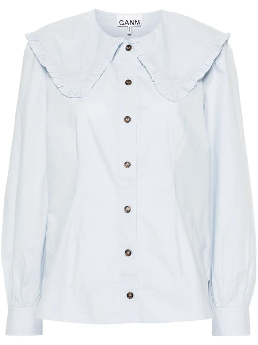 Puritan-Collar Cotton Shirt
