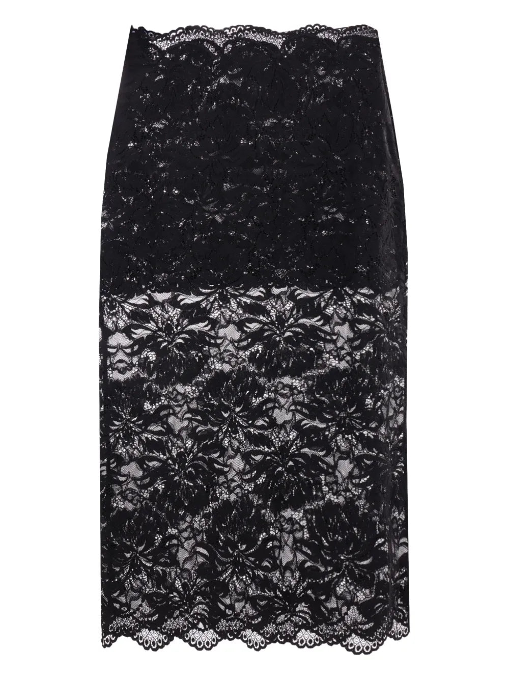 Floral-Lace Sheer Skirt