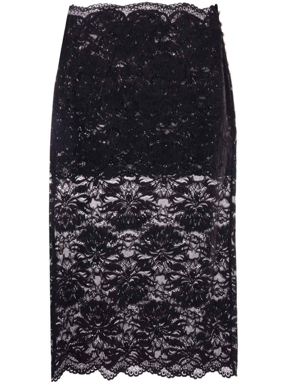 Floral-Lace Sheer Skirt