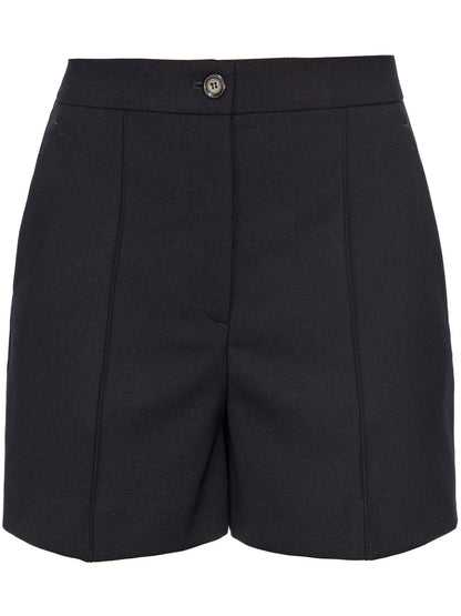 Pleated Twill Shorts