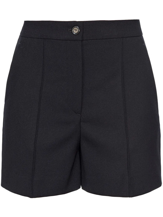Pleated Twill Shorts