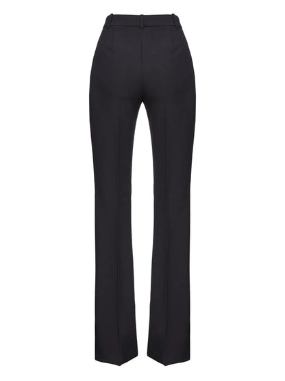 High-Waisted Flared Trousers