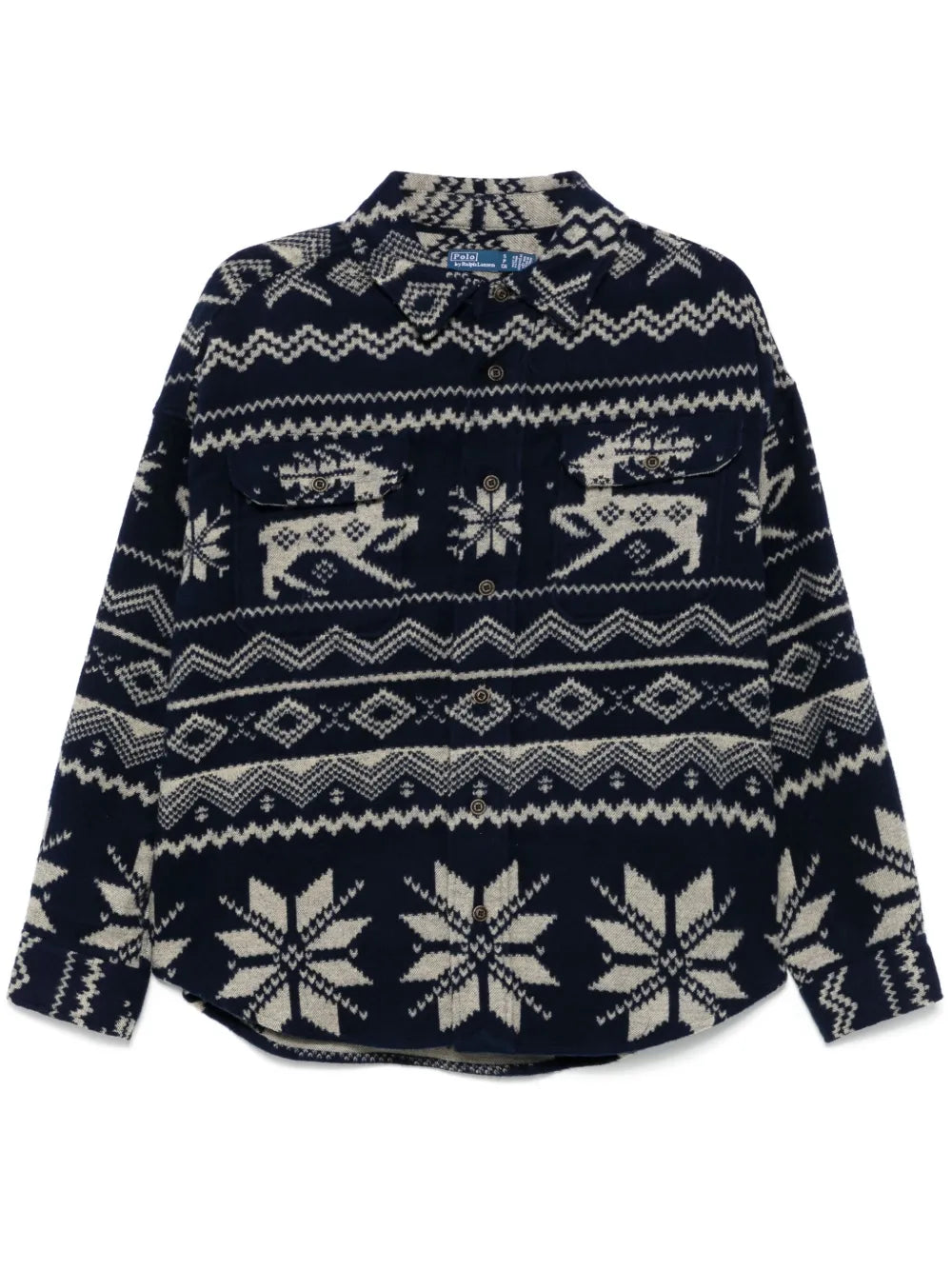 Pattern-Jacquard Overshirt