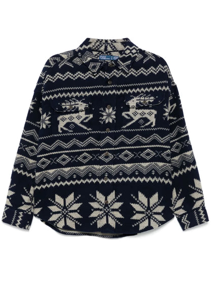 Pattern-Jacquard Overshirt