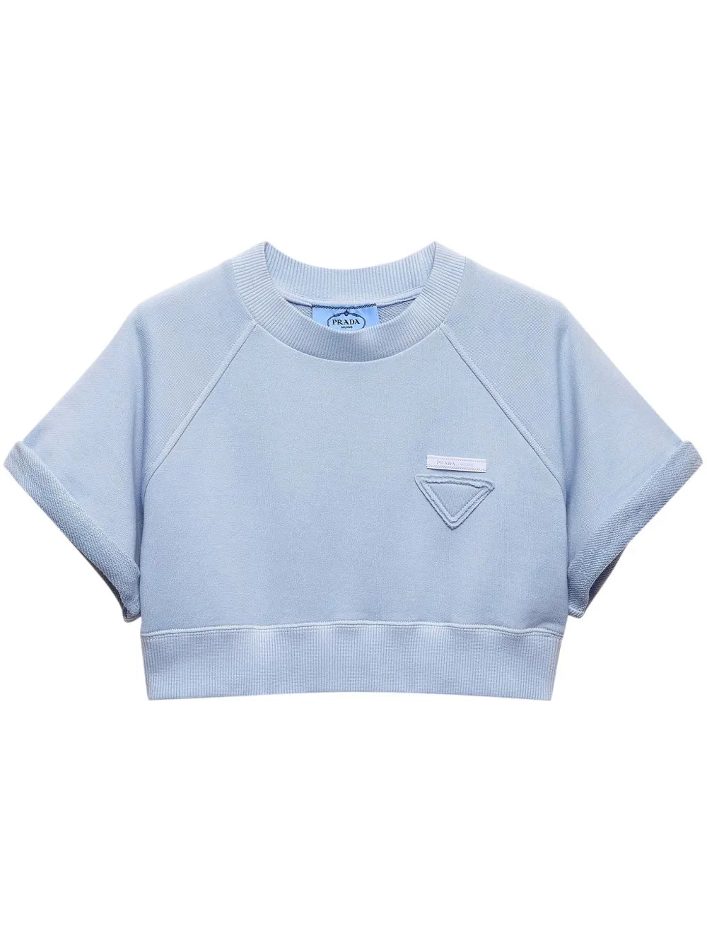 Triangle-Logo Cotton Cropped Top