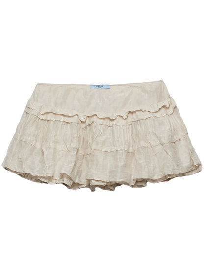 Crinkled Ruffled Miniskirt