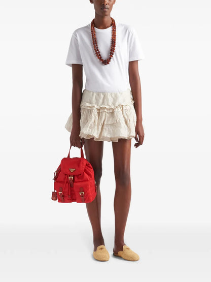 Crinkled Ruffled Miniskirt