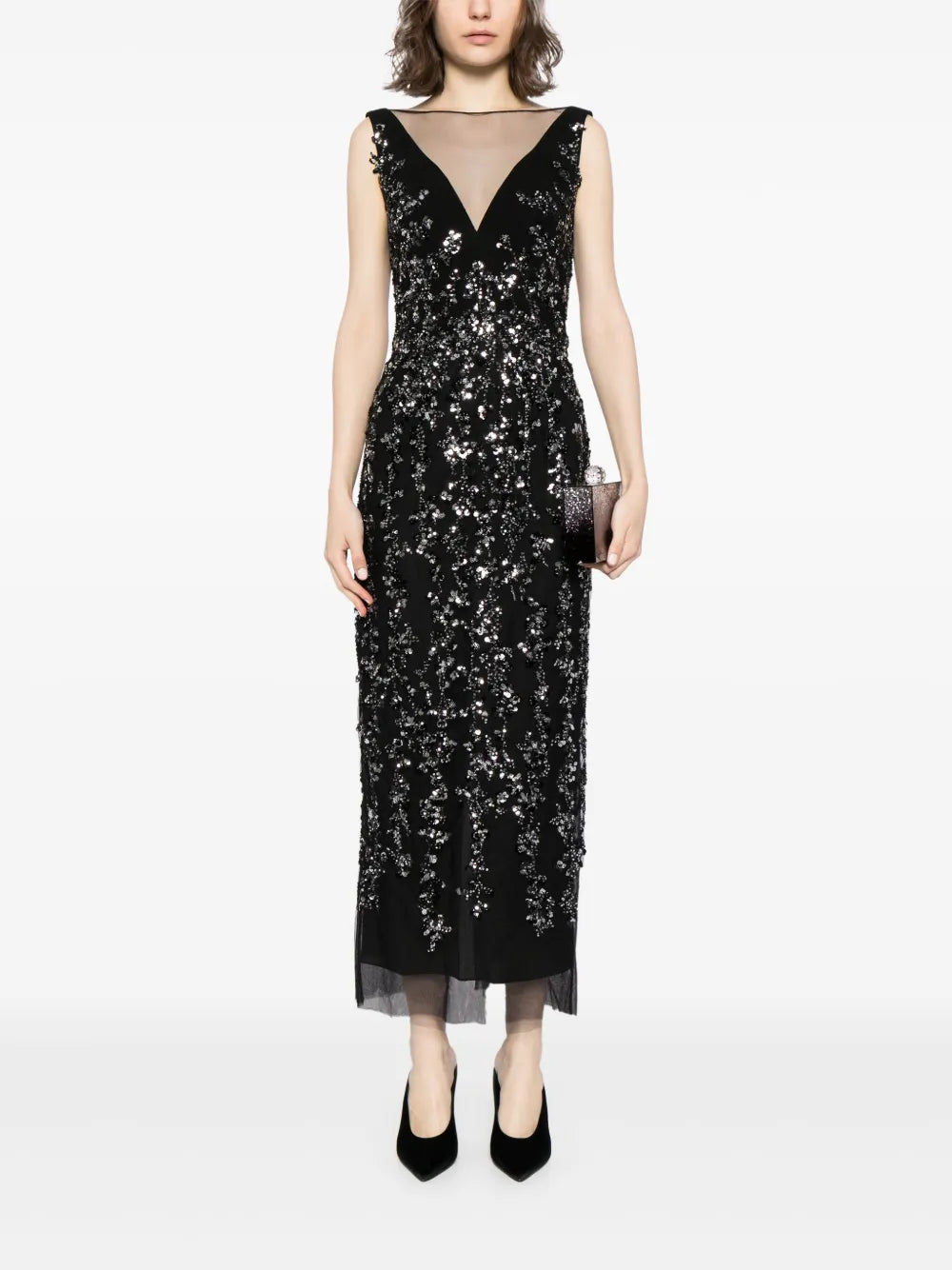 Sequin-Embellished Gown