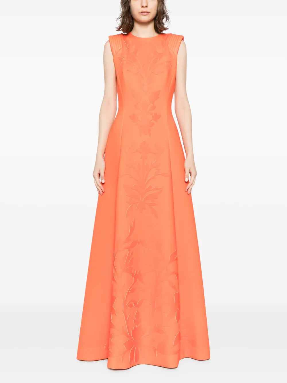 Floral-Detail Neoprene Gown
