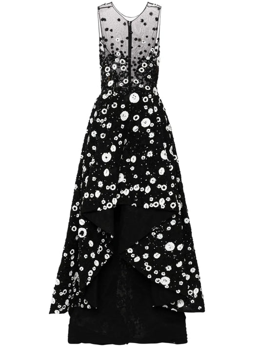 Beaded High-Low Gown
