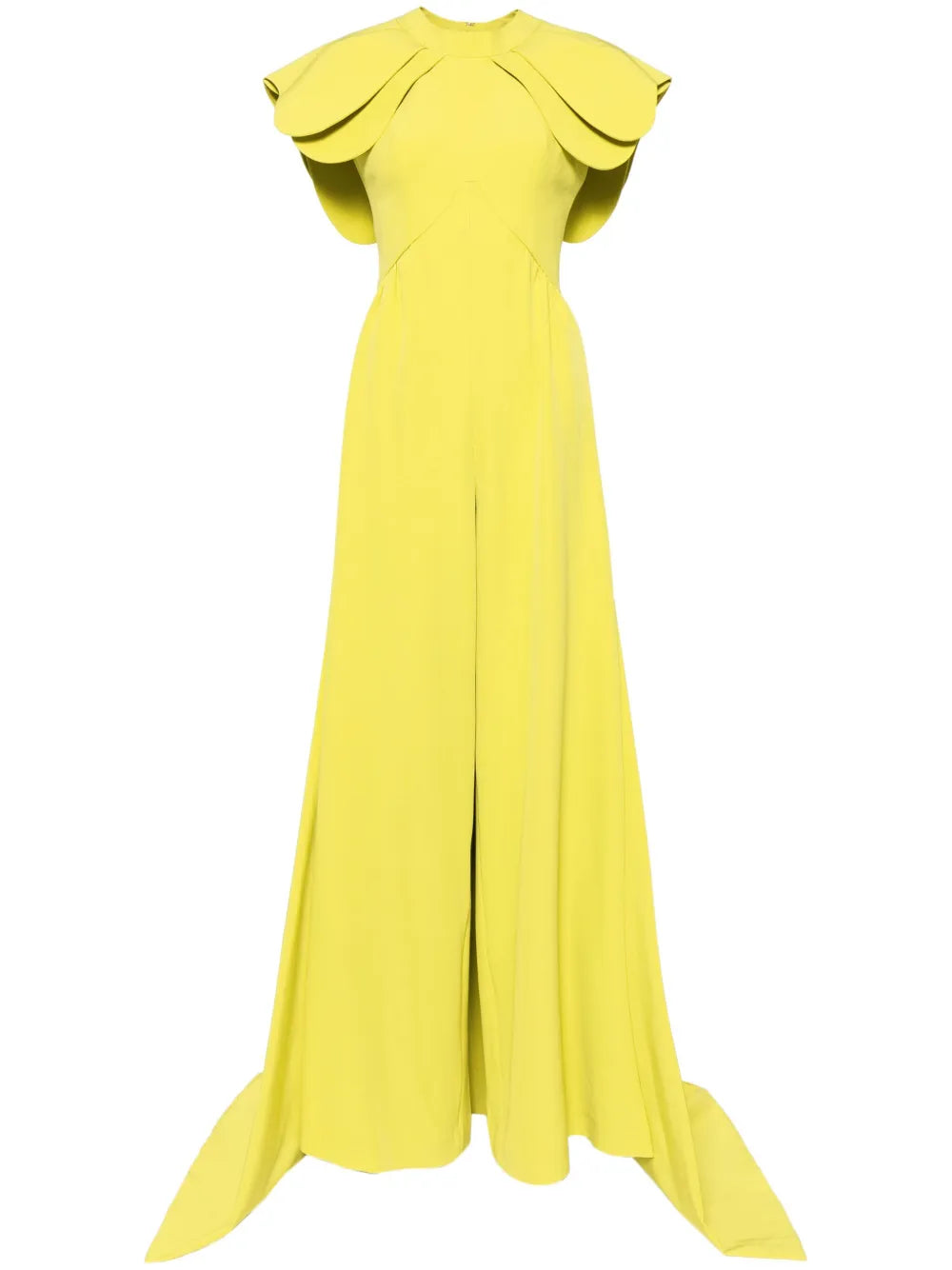 Crepe Jumpsuit With Back Overskirt