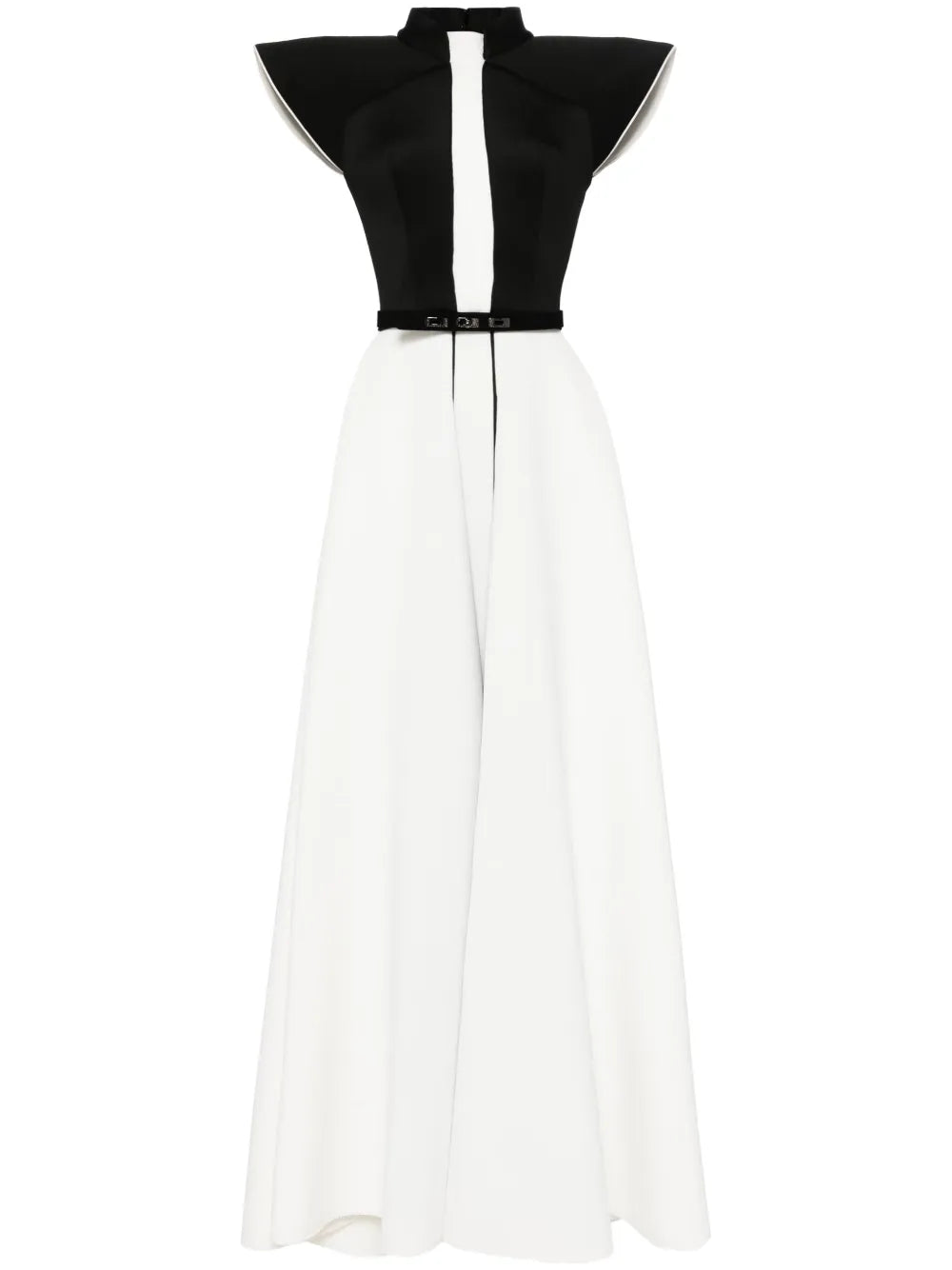 Cap-Sleeve Two-Tone Gown