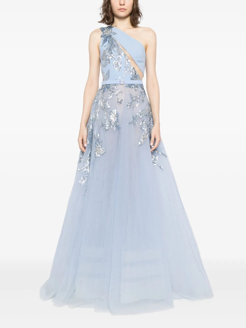 One-Shoulder Beaded Gown