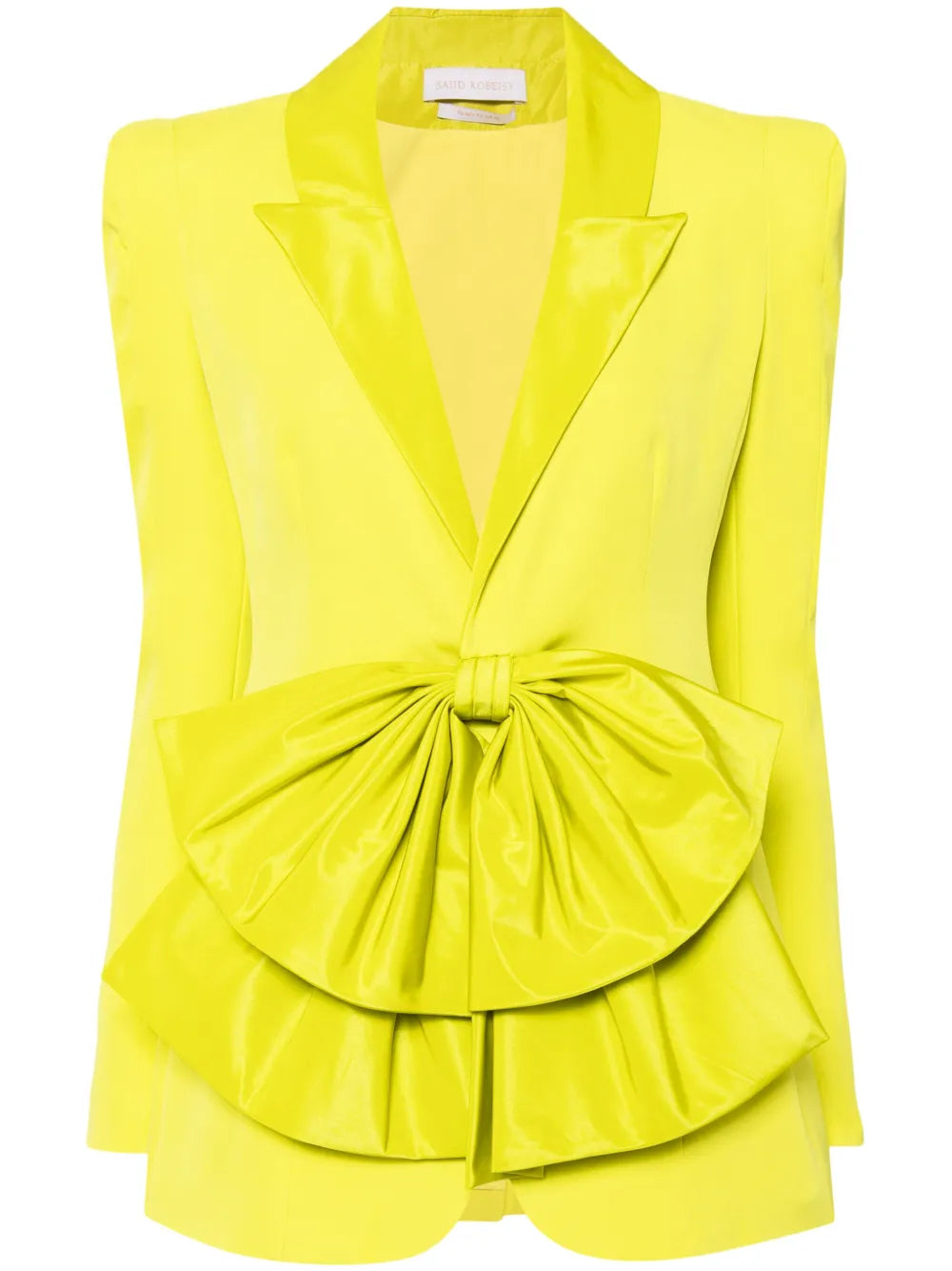 Crepe Tailored Jacket With Taffeta Collar And Bow