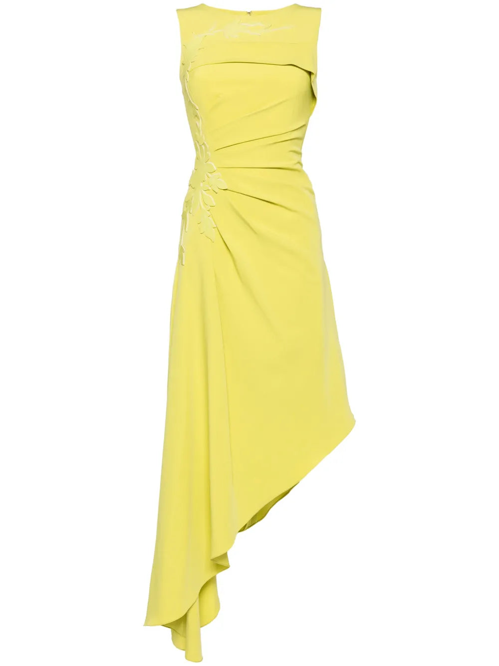 Gathered Crepe Asymmetric Dress